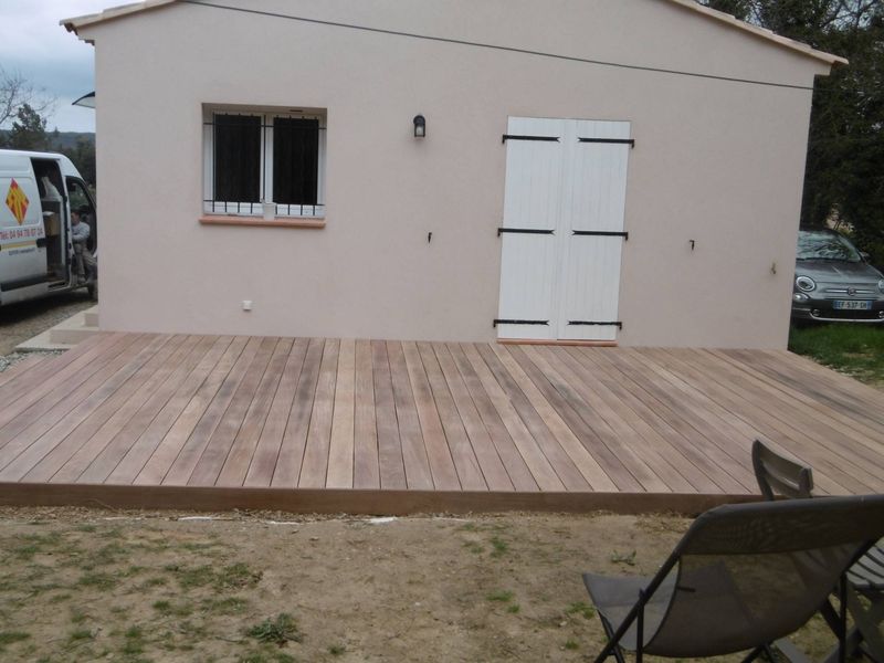 TERRASSE BOIS CUMARU A SILLANS LA CASCADE 